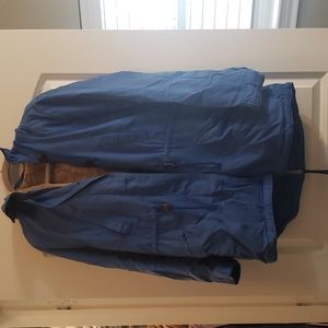 Gap Blue Canvas Coat with removable Fleece shell